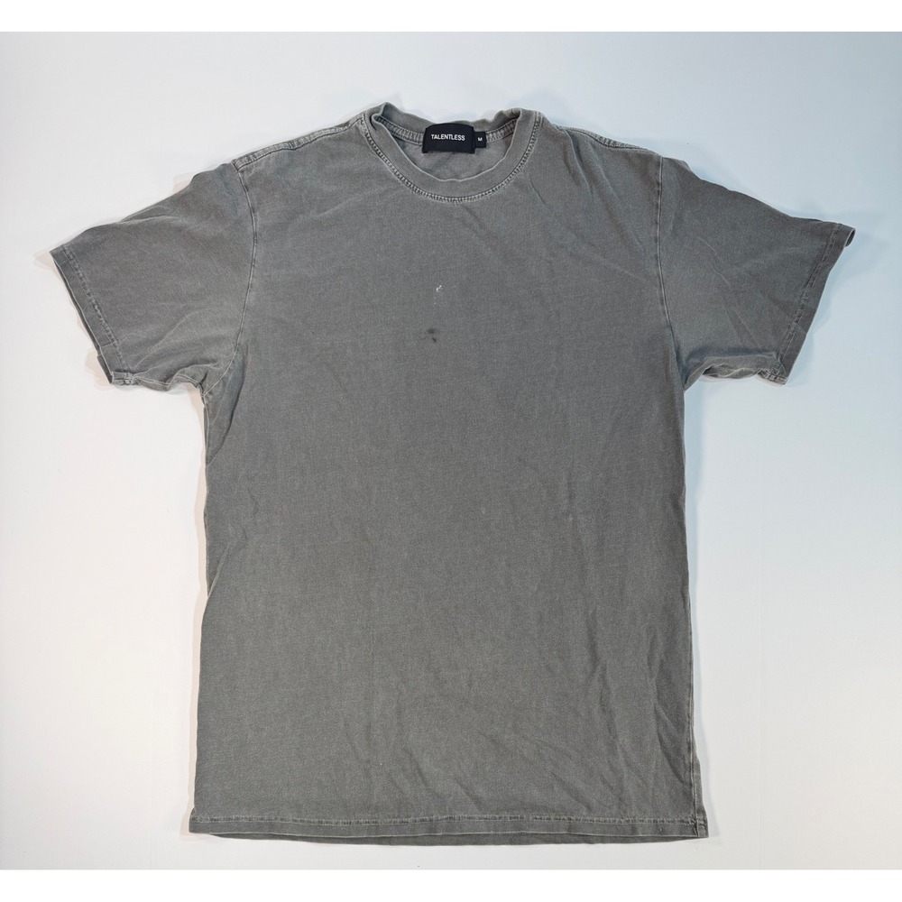 Talentless Mens T-Shirt Medium Gray Mineral Wash Short Sleeve Crew Neck